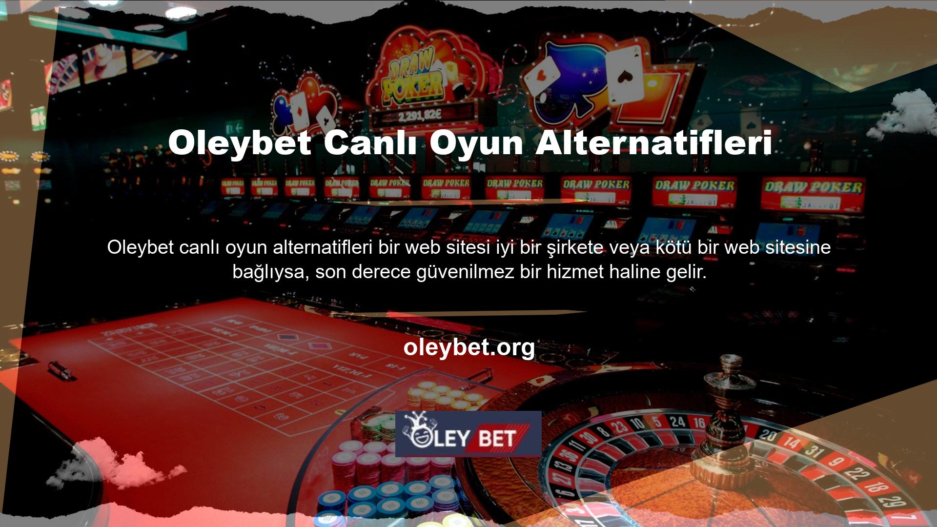Oleybet, canlı oyun sağlayıcıları da dahil olmak üzere tüm sektörlerdeki en iyi altyapı ve oyun sağlayıcılarıyla çalışmaktadır